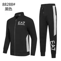emporio armani ea7 combinaison pantalon et sweat-shirt zipper col-v